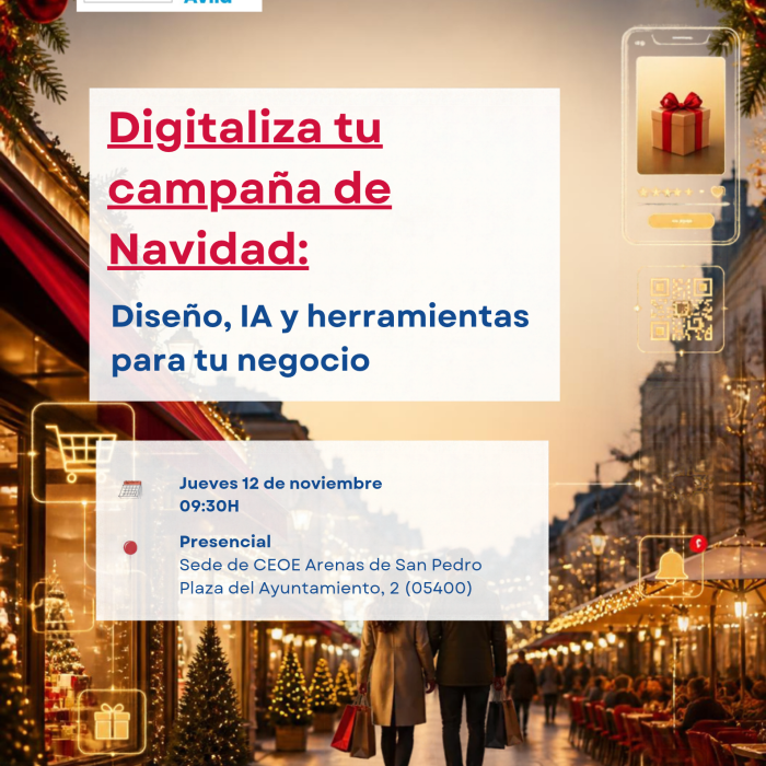 Jornada «Digitaliza tu campaña de Navidad: diseño, IA y herramientas para tu negocio» en Arenas de San Pedro
