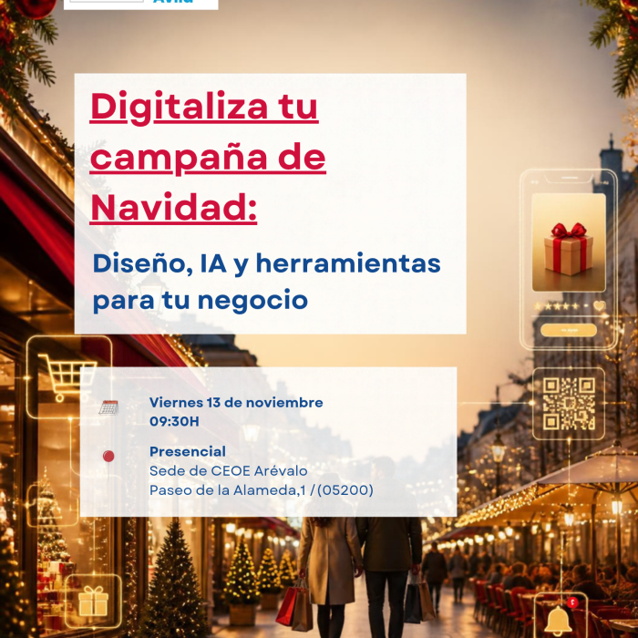 Jornada «Digitaliza tu campaña de Navidad: diseño, IA y herramientas para tu negocio» en Arévalo